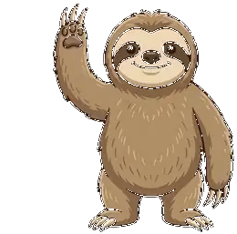 Momo the sloth waving